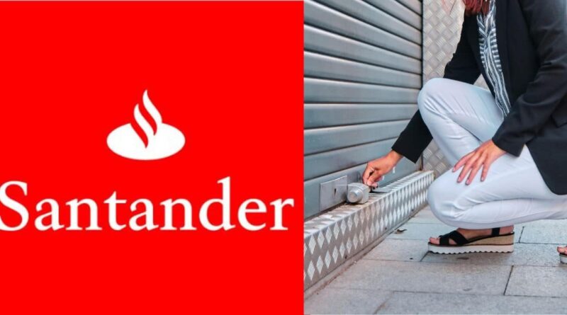 Agência do Banco Santander com portas fechadas após anúncio de encerramento de unidades no Brasil